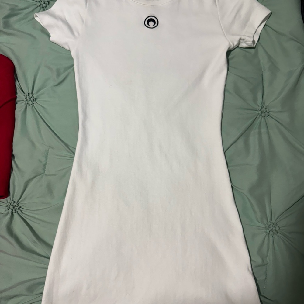 Marine Serre White Tee with Black Logo